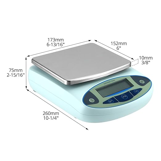 QWORK Lab Scale 5000gx0.01g, High Precision Digital Weighing Scale, Accuracy Digital Scale 0.01, 8 Ranges (200g-5000g), Stainless Steel Pan, Food Scale