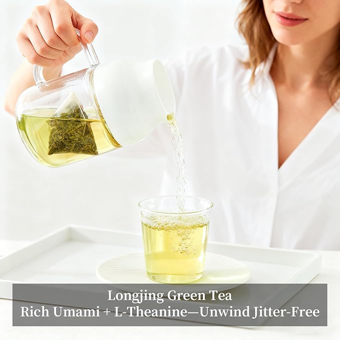 ZenVerdant USDA Organic Longjing Green Tea Bags, 40 Count | Plant-Based Fiber | Authentic Dragon Well | Individually Wrapped Quick Brew