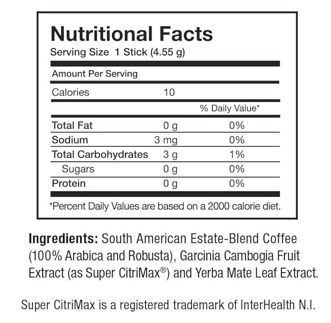 Burn + Control Instant Coffee – Smooth Arabica Blend with Garcinia & Yerba Mate – Supports Metabolism & Daily Energy – Convenient Slim-Style Coffee Mix (2 box/48 serv.)