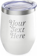 Gifts Inscribed Personalized Wine Tumbler with Lid – White Custom Text Engraved Stainless Steel Insulated Mug for Hot & Cold Drinks – Customized Bridesmaid, Wedding, or Birthday Gift
