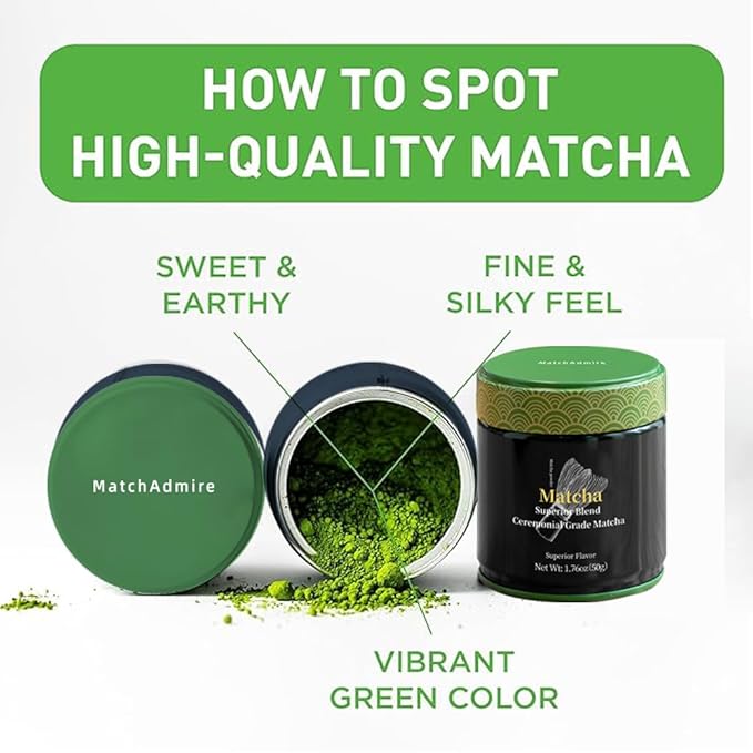 MatchAdmire Matcha Superior Ceremonial Blend – First Harvest Ceremonial Grade Matcha Green Tea Powder (1.76 Ounce (Pack of 1))