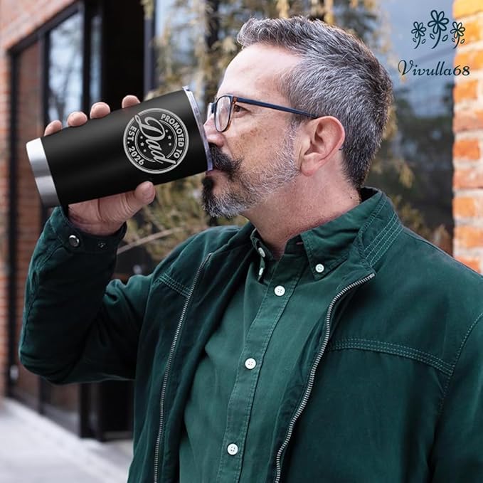 Christmas Gifts For New Dad 2026 Tumbler 20 Oz, Promoted to Dad Est 2026 Mug, Daddy Established 2026 Coffee Cup, 1st Time Fathers Day And Christmas Gifts, Daddy To Be Gift Ideas, Papa Travel Cup
