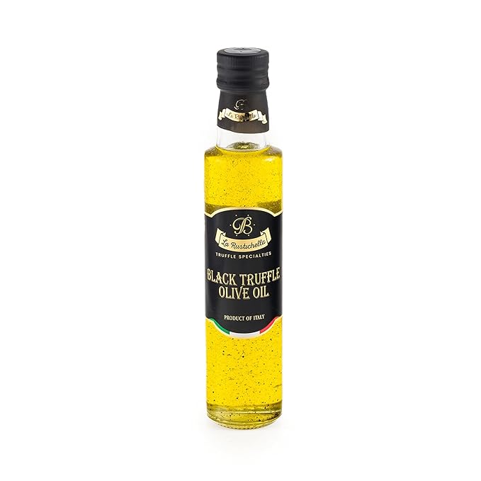 La Rustichella - Black Truffle Olive Oil 8.45 fl oz (250 ml) - 100% Made in Italy | Vegan, Gluten-Free, Cholesterol-Free