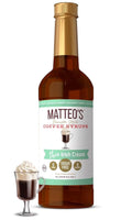 Matteo's Irish Cream Syrup for Coffee, Lattes, Cappuccinos & Desserts – Sugar-Free Sweetener for Beverages, Keto Friendly, Zero Calories, Indulgent Flavor, Non-Alcoholic, 33.8oz (1pk)
