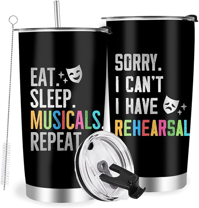Theater Tumbler for Girls & Women, Broadway Theater Gifts, 20oz Travel Coffee Mug