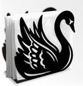 Swan Decorative Black Metal Napkin Holder for Table, 5.3" x 4.9" x 1.9" Swan Animal Standing Napkin Holder for Home Kitchen Restaurant Picnic Party Coffee Bar Dining Room