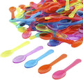 Extra Sturdy, Gmark 100pc 3" Assorted Multi-Color Taster Plastic Mini Spoons for frozen food, Ice Cream Dessert White 1 Box Set GM1002G