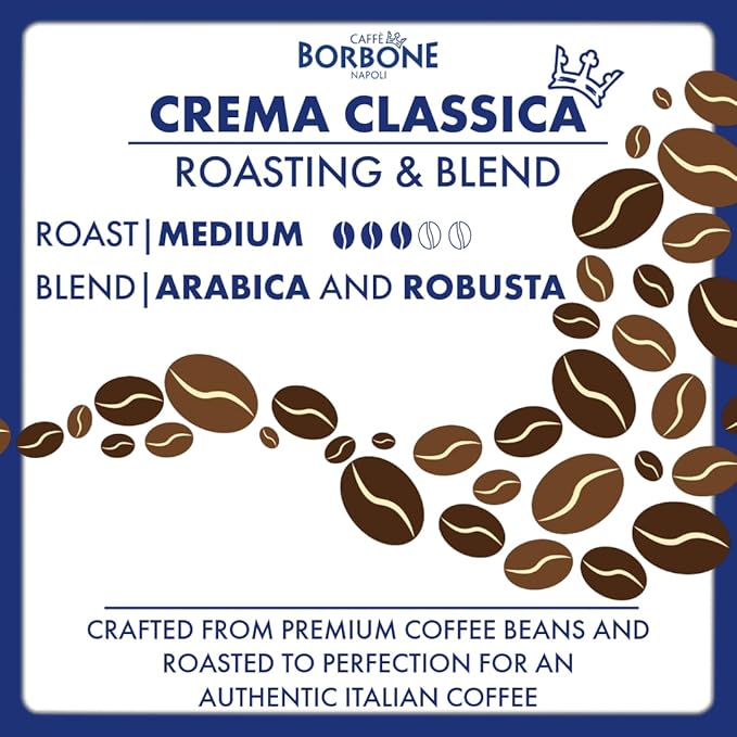 Caffè Borbone Crema Classica Aluminum Capsules Compatible with Nespresso Original Machines, Medium Roast, 100 Count