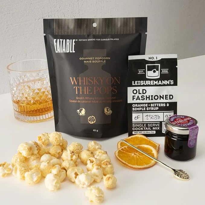 Hawthorne Old Fashioned Cocktail Gift Set | Premium Mixology Kit with Truman Glasses, Gold Jigger, Gourmet Mixers & Garnishes | Perfect Whiskey Gift for Men, & Cocktail Lovers