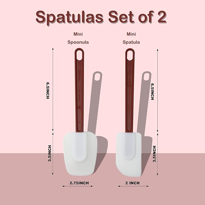 10 INCH Silicone Spatulas Heat Resistant Heavy Duty Rubber Spatulas Commercial Spatulas Set for Kitchen Use Silicone Cooking Utensils Sets of 2