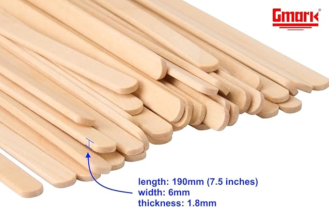 Gmark Coffee Stir Sticks 7.5" 1000pc Round End, Eco Friendly Coffee Stirrers Wood for Hot Drinks - Natural Birch Wood GM1117
