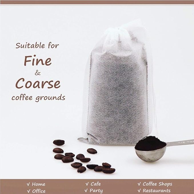 No Mess Cold Brew Coffee Filters - 150 Count Single Use Filter Bags Disposable Fine Mesh Brewing Bags for Concentrate, Iced Coffee Maker, French/Cold Press Kit, Hot Tea in Mason Jar or Pitcher 4"x 6"