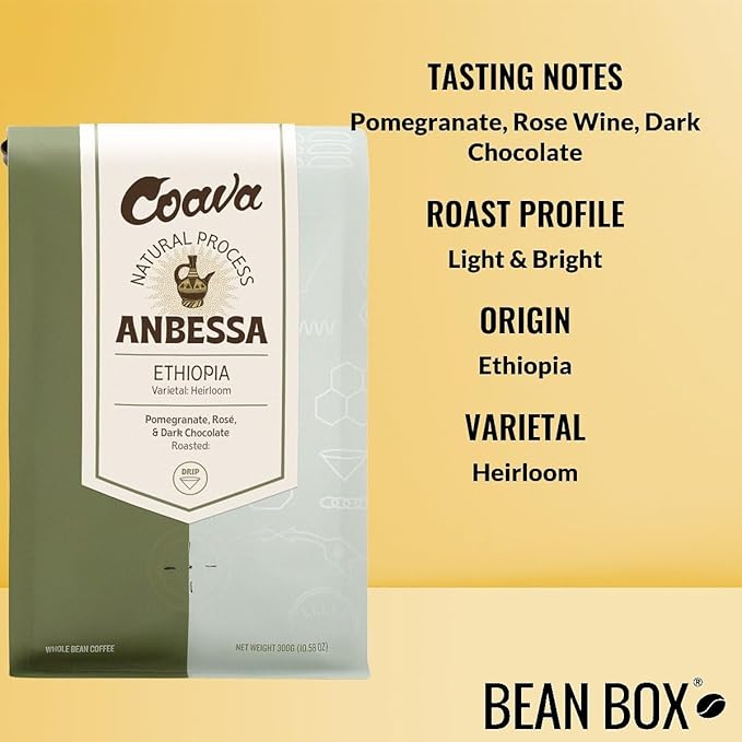 Ethiopia Anbessa Natural - Roasted by Coava Coffee Roasters - Freshly Ground Coffee - 12 Ounce Bag