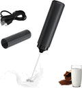 Rechargeable Electric Milk Frother with Type-C Cable, Portable Black Drinking Mixer with Dust Cover,Stirrer Tool for Kitchen, Office,Outdoor