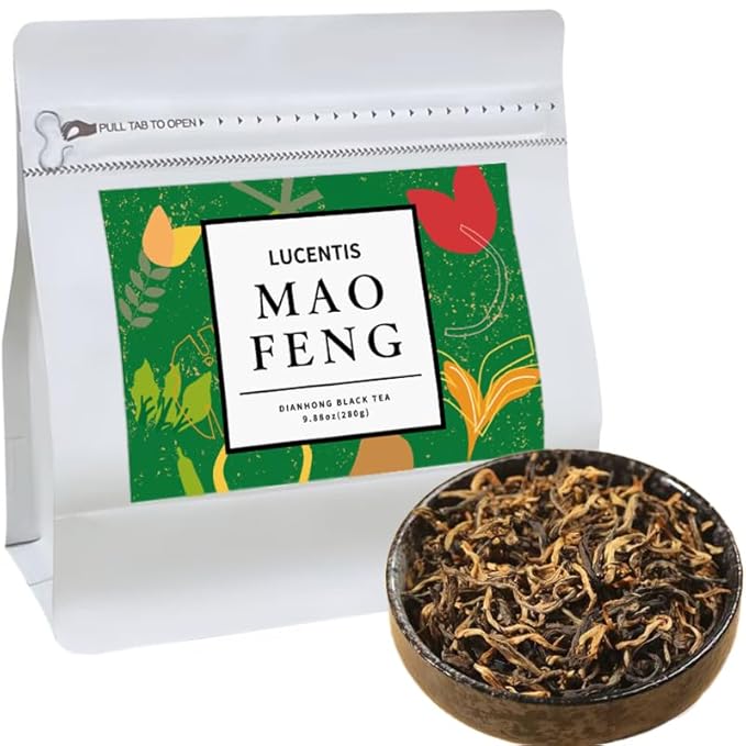Yunnan Dianhong, Mao Feng毛锋, Black Tea, 280g / 9.88oz – Loose Leaf Chinese Red Tea with Bold Flavor and Full-Bodied Aroma