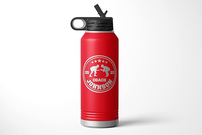 Wrestling Coach gifts, Tumbler, Coach tumbler, Wrestling gifts, Coach Beer glass, Coach gift, Coach gifts, Wrestling Coach (Wrestling Circle, Red, 32oz Water Bottle)