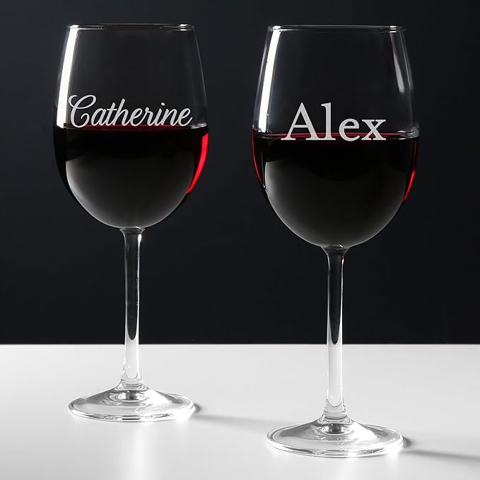 Lifetime Creations Engraved Personalized Name Wine Glass 19 oz - Stemmed Glass with Name, Monogrammed Wine Glass Gift, Dishwasher Safe, Made in USA