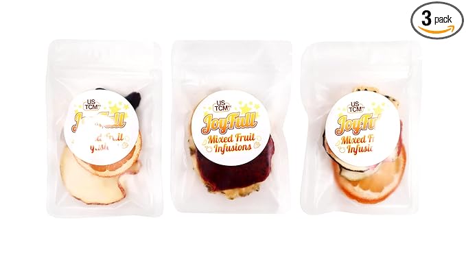 USTCM JoyFull Mixed Fruit Infusions Fruit Tea Single Pack All Natural Dried Fruits Mixed Flavors Make Perfect Tea! 15g (Combo 4, Pack of 3)