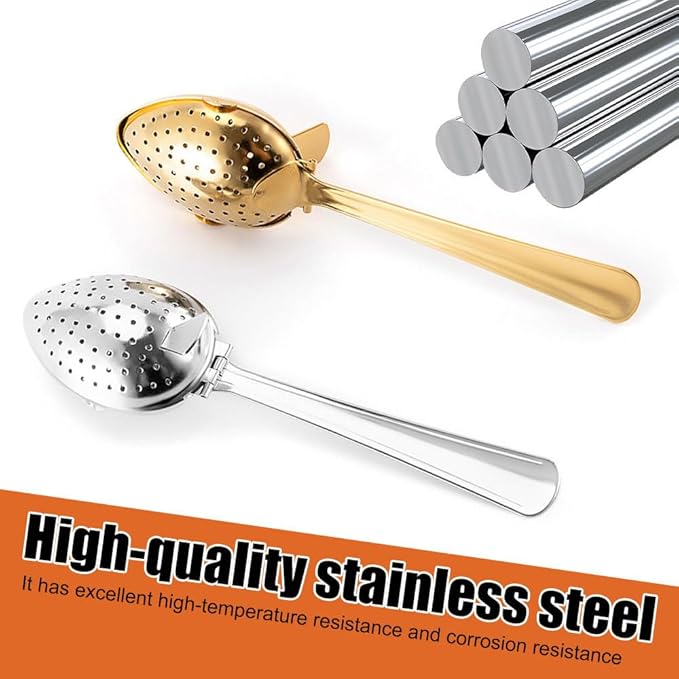 2PCS Tea Strainers, Stainless Steel Tea Diffuser Spoons with Long Handle for Loose Tea Leaf Coffee Herb