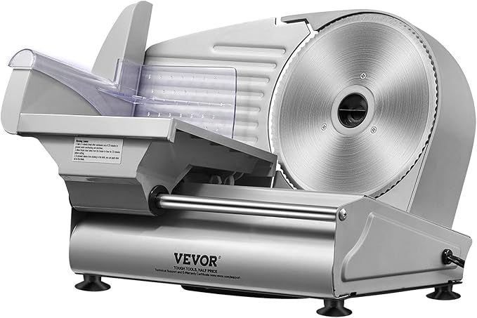 VEVOR Meat Slicer, 180W Electric Deli Food Slicer, 7.5 inch Meat Cutter with a Premium SUS420 Blade, 0-0.6 inch Adjustable Thickness, ETL Certified Food Slicer Machine for Home Use