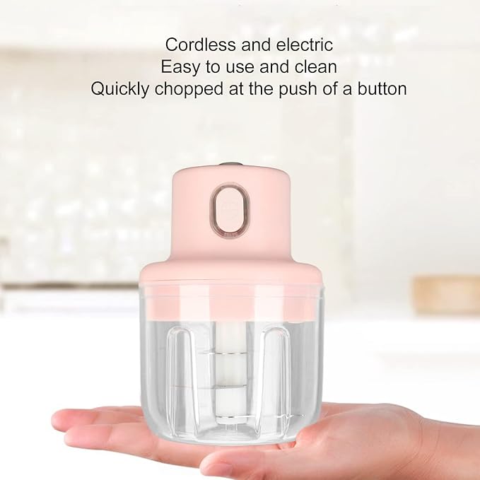 Electric Mini Garlic Chopper for Onion Ginger Small Food Processor 250ml