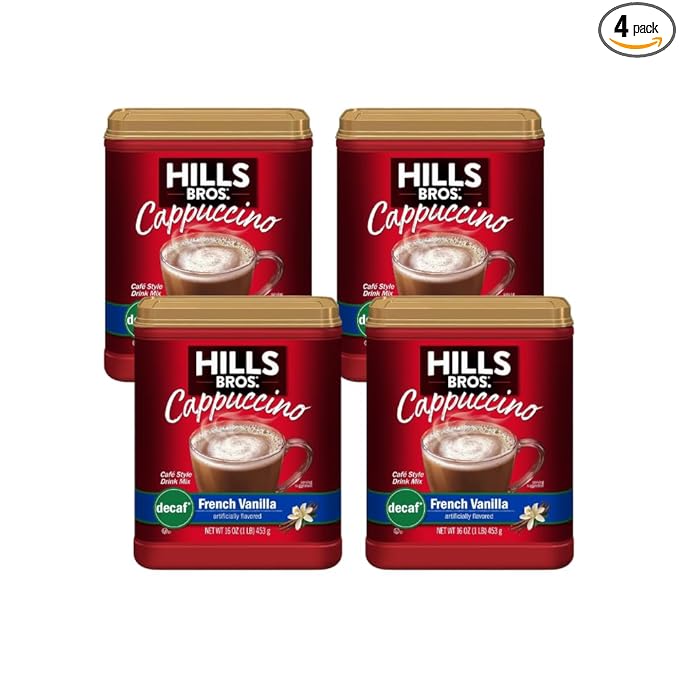 Hills Bros. Flavor Coffee (Decaf French Vanilla, 16 Ounce (Pack of 4))