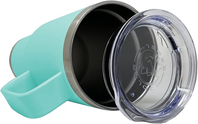 LaserGram 20oz Vacuum Insulated Travel Mug with Handle, Sushi, Personalized Engraving Included (Teal)