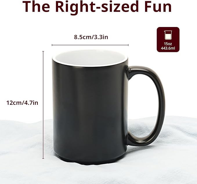 Ceramic 15oz Sublimation Coffee Mug (Color Change Black, 24)