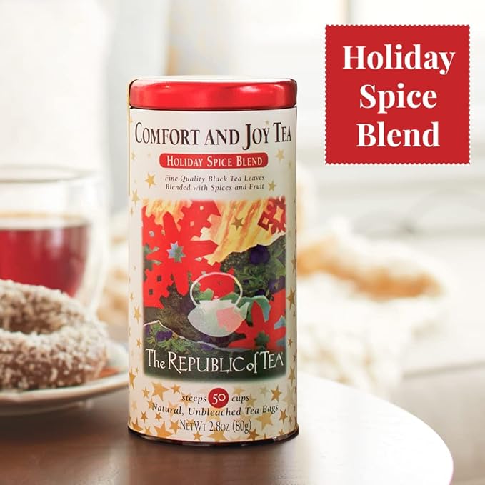 The Republic of Tea – Comfort and Joy Tea, Holiday Spice Blend, 50 Tea Bags, Naturally Caffeinated