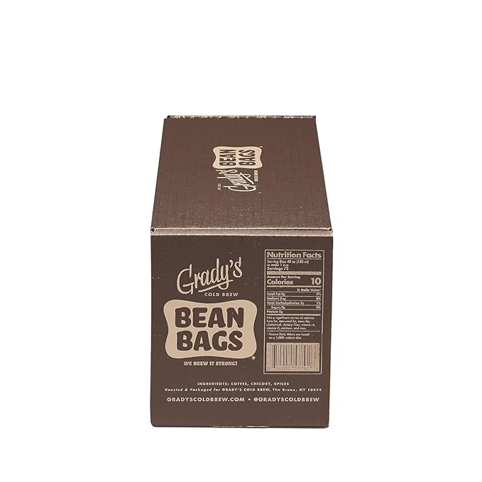 GRADY’S COLD BREW, New Orleans Style - DECAF, 100% Arabica Ground Coffee & Chicory Pouches, SIX Bundles of 4 Easy-to-Brew Bean Bags, Makes 72 drinks