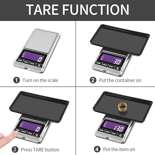 Portable Pocket Scale Jewelry Scale Mini Diamond Gold Coin Small Items Weight Gram Weigh Pocket Tool LCD Display Steel Body 300g X 0.1g - Sliver