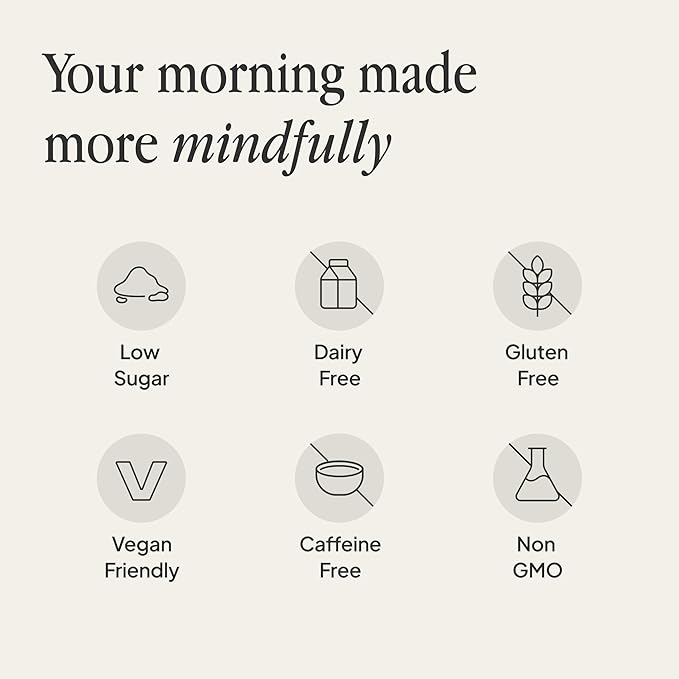 Morning Made Original Mushroom Latte Powder Mix | Organic Lion’s Mane, Chaga & Cordyceps Adaptogenic Blend, Caffeine-Free Coffee Alternative | Sweetened, Vegan, Gluten-Free, Low Sugar | 10.6oz (60 Serves)