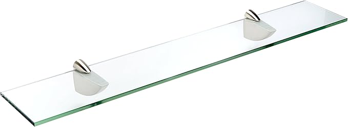 Spancraft Glass O-10x42-Brushed Steel Oriole Glass Shelf, Brushed Steel, 10" x 42"