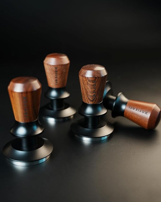51mm Espresso Tamper, Coffee Tamper with 30lbs Spring Loaded, Barista Espresso Coffee Tamper with Stainless Steel Ripple Base and Rosewood Handle Fits for All 51mm Espresso Machines