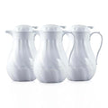 OCS Parts Set of 3 Easy Pour Thermal Coffee Carafes | 11-Inch Insulated Hot and Cold Beverage Pitcher Server for Coffee, Tea, Hot Chocolate and Water | 64-Ounce | White