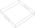 Clear Acrylic Serving Tray with Handles-Butler Trays for Coffee Table, Snacks,Breakfast in Bed, Kitchen Countertop,Vanity,Makeup Organizer,Ottoman (Clear, 12x12 Inches)
