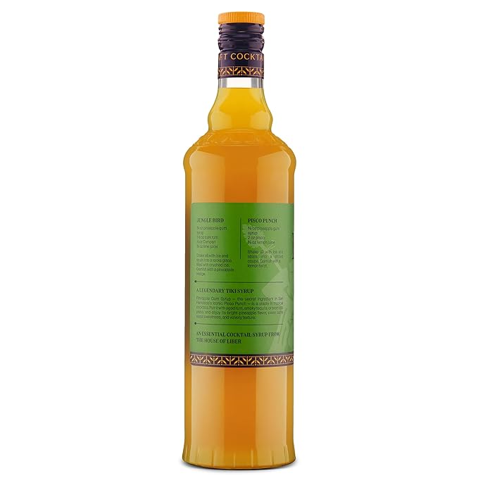 Liber & Co. Pineapple Gum Syrup - Craft Cocktail Mixer with 60% Pineapple Juice, Pure Cane Sugar & Gum Arabic - Essential for Pisco Punch, Jungle Birds & Tiki Cocktails - Makes 50 Drinks (25.4 oz)