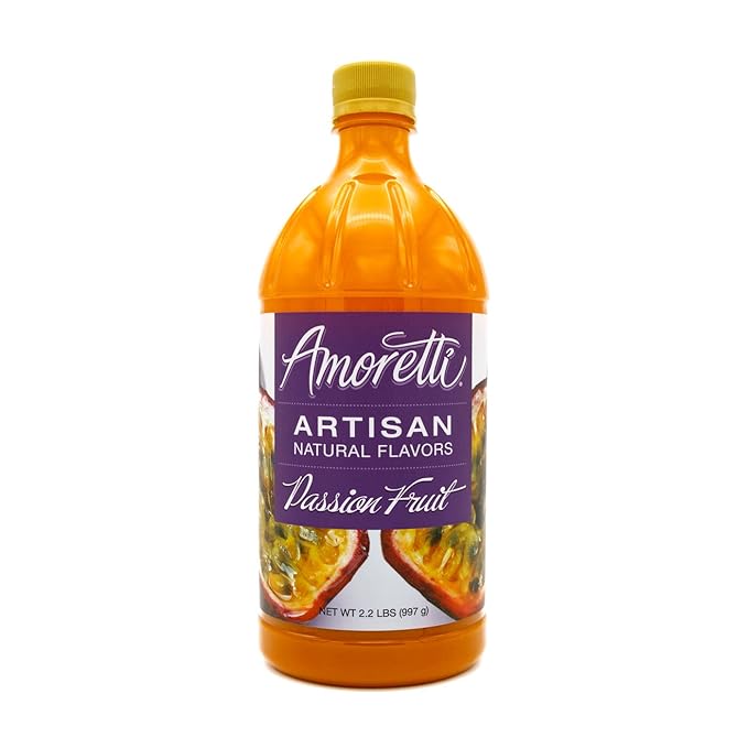 Amoretti - Natural Passion Fruit Artisan Flavor Paste, 2.2 lbs, Perfect For Ice Cream, Beverages, Cakes, and more, Preservative Free, Vegan, Gluten Free, No Artificial Sweeteners, Highly Concentrated