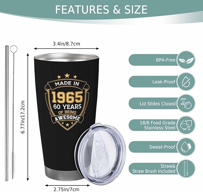 50th Birthday Gifts for Him, 50th Birthday Gifts for Men, Gift for 50 Year Old Man Tumbler, 20oz Coffee Tumbler, 50 Year Old Gifts for Men Coffee Mugs