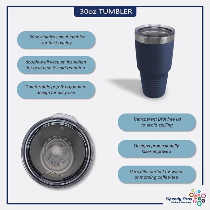 Style In Print Stainless-Steel Engraved Travel Mug Tumbler Coolest Dad Ever C Family & Friends Dad Insulated Thermal Coffee Cup Navy 30 Oz, ETUMB_KHGS044_N30