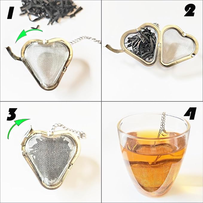 Cute Dog Pendant Tea Infuser, 2pcs loose tea strainer, tea ball infuser, Heart shaped stainless steel tea ball Make tea drinking fun(Reading + Mop Puppy)