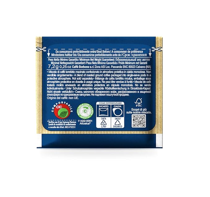 Caffè Borbone Espresso Paper Pods, Blue Blend, Balanced and Full-Bodied, Medium Roast ESE Pods, Authentic Italian Espresso - 150 Count
