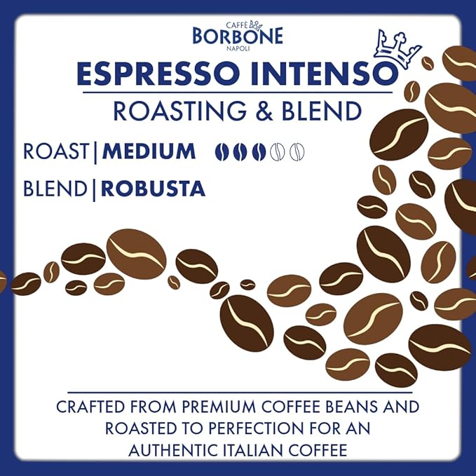 Caffè Borbone Espresso Intenso Aluminum Capsules Compatible with Nespresso Original Machines, Dark Roast, 50 Count