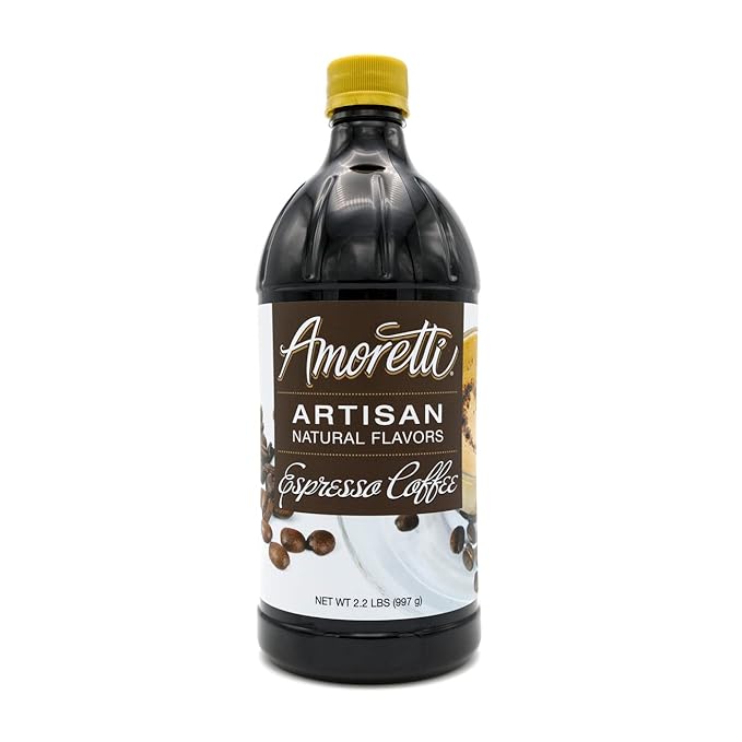 Amoretti - Natural Espresso Coffee Artisan Flavor Paste, 2.2 lbs, Perfect For Ice Cream, Beverages, Cakes, and more, Preservative Free, Vegan, Gluten Free, No Artificial Sweeteners, Concentrated