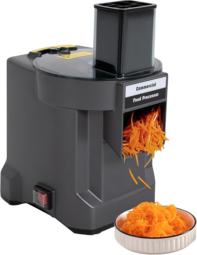 Electric Vegetable Processor, 3-in-1 Commercial Electric Vegetable Slicer Shredder Dicer with 3 Steel Blades, Countertop Home Kitchen Electric Food Processor for Onions, Carrots, Cucumbers