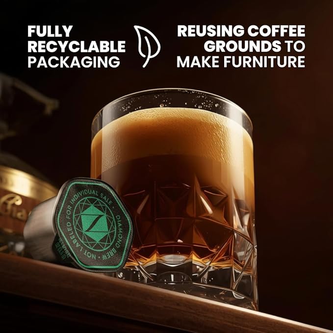 Luxury Instant Espresso - Decaf, Hot or Iced Instant Coffees, Cold Brew Coffee, Double Shot Espresso, 12 Count, 100% Arabica, Sugar Free, No Additives - Original Diamond Brew