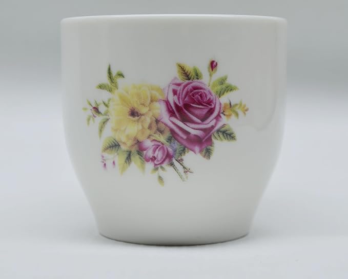 Porcelain Teacup, 5oz Cups Painted Flowers Coffee Tea Water Pot Ceramic Kettle Tea pot Accessories (cup*4)