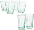 Rosendahl Grand Cru Recycled Glass Tumbler Set (Set of 6) - 4 x 8.8 Oz, 2 x 12.2 Oz - Lead-Free, Dishwasher Safe, Elegant Clear Glass Drinkware for Water, Juice, Coffee, Wine - Modern, Durable (Green)