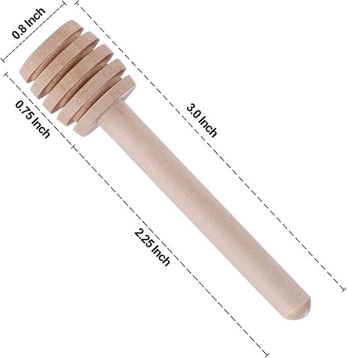25 Pcs Honey Sticks Dipper, 3 inch Mini Wooden Honeycomb Stick, Small Honey Spoons Stirrer Stick for Honey Jar Dispense Drizzle Honey and Wedding Party Favors Gift