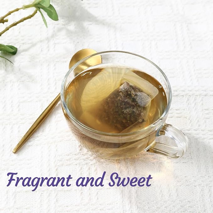 Premium 50 Lavender Licorice Tea Bags, Made with Natural Lavender Flowers & Wild Licorice Root, for Relaxation & Sleep & Wellness, Caffeine Free & No Artificial Flavors.